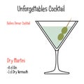 Derby alcoholic cocktail vector illustration recipe isolated