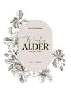 Hand drawn alder smoking chips label