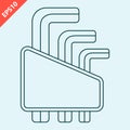 hand drawn allen keys design vector flat isolated illustration