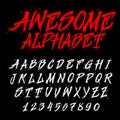 Hand drawn alphabet. Dirty font.