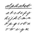 Hand drawn alphabet, font, isolated lower case letters Royalty Free Stock Photo