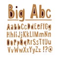 Hand drawn alphabet, font, isolated upper and lower case letters