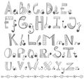 Hand drawn alphabet Royalty Free Stock Photo