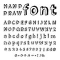 Hand drawn alphabet. Handwritten font