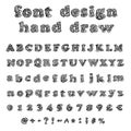 Hand drawn alphabet. Handwritten font Royalty Free Stock Photo