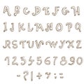 Hand drawn alphabet. Handwritten font Royalty Free Stock Photo