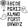 Hand drawn alphabet rough bluff letters