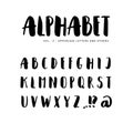 Hand drawn alphabet: Sans serif font. Isolated letters written with marker, ink. Royalty Free Stock Photo