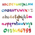 Hand drawn alphabet in Vector Format. Color can be changed by on