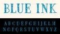 Blue ink font