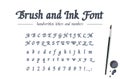 Hand drawn alphabet written with brush pen and ink. Universal handwritten bold font. Retro style classic calligraphy Royalty Free Stock Photo