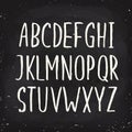 Hand drawn alphabet written with pen in blackboard design. Royalty Free Stock Photo