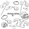 Hand drawn American Football elements