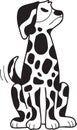 Hand Drawn angry Dalmatian Dog illustration in doodle style