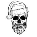 Hand drawn angry skull of Santa Claus