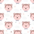 Hand drawn animal style. Cute monkey cartoon doodle pastel wallpaper