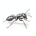 Noir Comic Art: Detailed Shading And Charming Realism Of An Ant