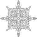 Hand drawn antistress snowflake. Template for cover, poster, t-shirt or tattoo. Winter coloring pages for adult art Royalty Free Stock Photo