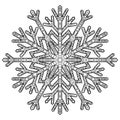Hand drawn antistress snowflake. Royalty Free Stock Photo