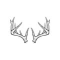 Handrawn antler vector, Hunting logo design inspiration