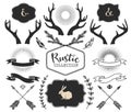Hand drawn antlers, bursts, arrows, ribbons and frames