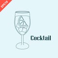 hand drawn Aperol spritz cocktail alcohol drink with orange slice and ice design vector flat isolated illustration Royalty Free Stock Photo