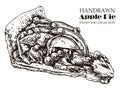 Hand drawn apple pie ink illustration Royalty Free Stock Photo