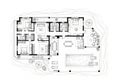 Hand-drawn architectural floor plan of a residential house featuring a spacious open layout. The Royalty Free Stock Photo