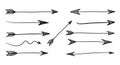 Hand drawn arrow collection guiding direction and highlighting key points for your projects Royalty Free Stock Photo