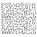 hand drawn arrow doodle vector set Royalty Free Stock Photo