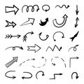 Hand drawn arrow set. Handdrawn vector icons