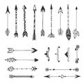 Hand drawn arrows collection. Ethnic ink set. vector