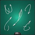 Hand Drawn Arrows Design. Vector Elements. Digital Creative Arrows Illustration. EPS10 Royalty Free Stock Photo