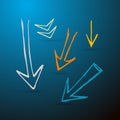 Hand Drawn Arrows Set Royalty Free Stock Photo