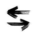 Hand drawn arrows set isolated on a white background. Royalty Free Stock Photo