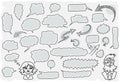 Hand drawn arrows, speech bubbles set Royalty Free Stock Photo