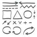 Hand drawn arrows vector set icon illustration Royalty Free Stock Photo