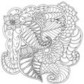 Hand drawn artistic ethnic ornamental patterned floral frame.