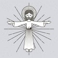 Hand drawn ascension jesus christ image Royalty Free Stock Photo