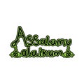 Hand drawn assalamualaikum lettering design Royalty Free Stock Photo