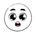 Hand drawn astonishment emoticon