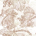 Hand drawn autumn berries seamess pattern