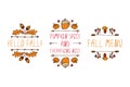 Hand drawn autumn elements with inscription Royalty Free Stock Photo
