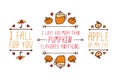 Hand drawn autumn elements with inscription Royalty Free Stock Photo