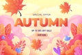 Hand drawn autumn sale background Royalty Free Stock Photo