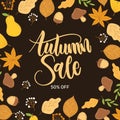 hand drawn autumn sale background vector design Royalty Free Stock Photo