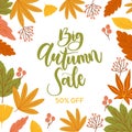 hand drawn autumn sale background vector design Royalty Free Stock Photo