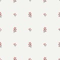 Hand drawn autumn seamless pattern made of berries. Wrapping paper. Abstract vector background. Floral illustration