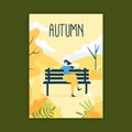 hand drawn autumn seasonal poster vector design