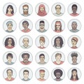 25 hand drawn avatars